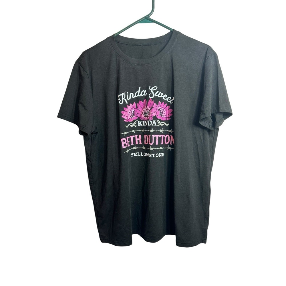 womens black graphic short sleeve shirt size XXL 2XL